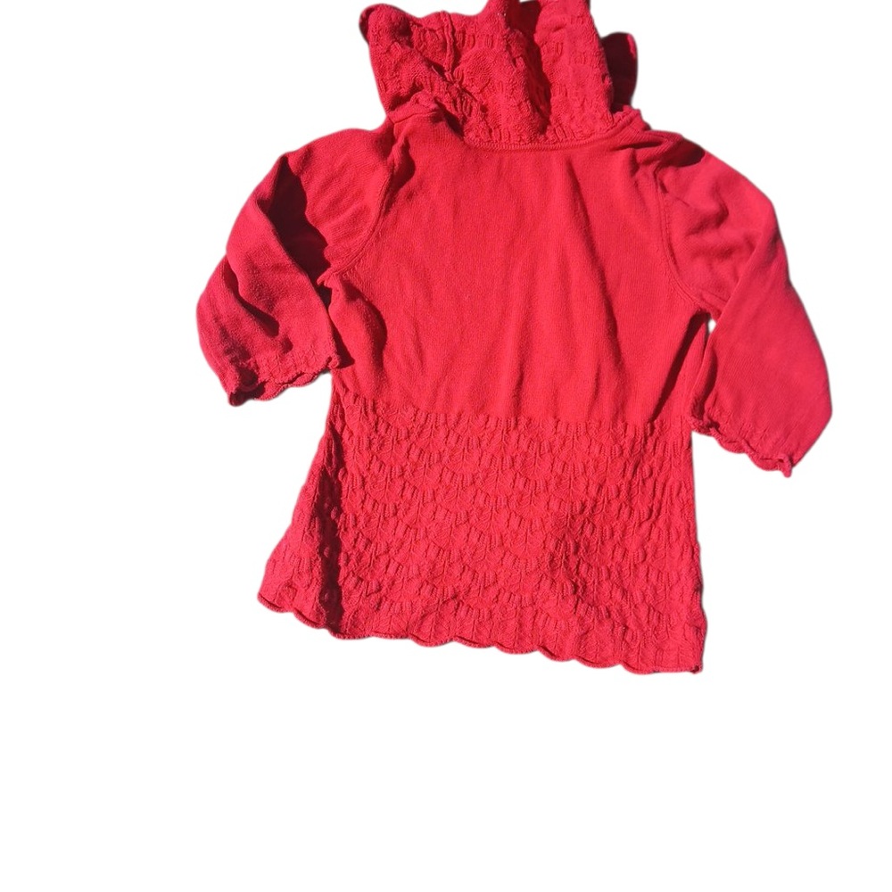 Women's Red Cable Knit Sweater
